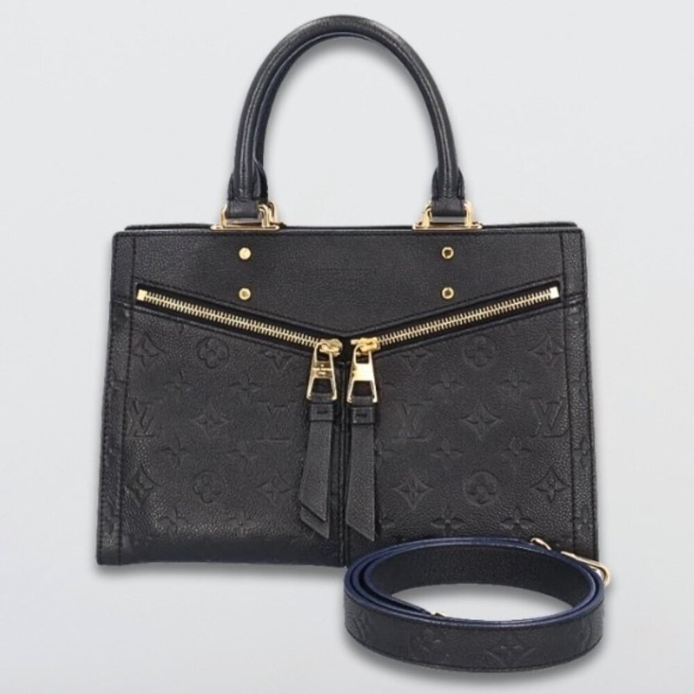 Louis Vuitton Sully PM Handbag/Crossbody Empreinte Leather Monogram Canvas Navy